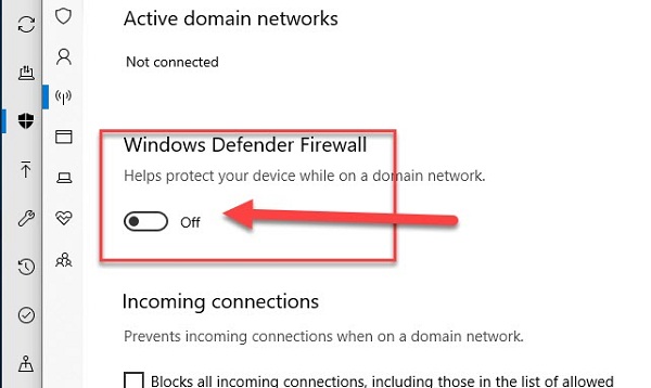 Bật Windows Defender Firewall
